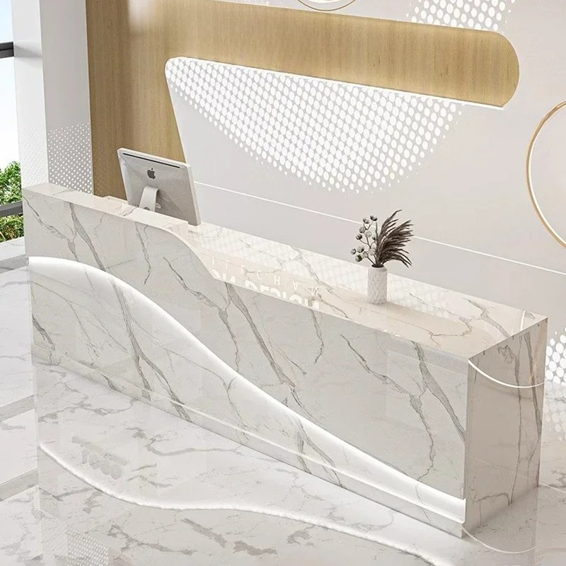 Office Furniture Bali - ビューティーオフィス受付デスク Purpito ディスプレイ北欧高級受付デスク装飾ビューティー Recepción Negocio 商業家具