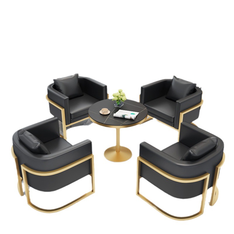 Office Furniture Set - オフィス家具 待合室 レセプションソファ モダンレザーオフィスソファセット 高級カウチ 3+2+1人掛けソファセット