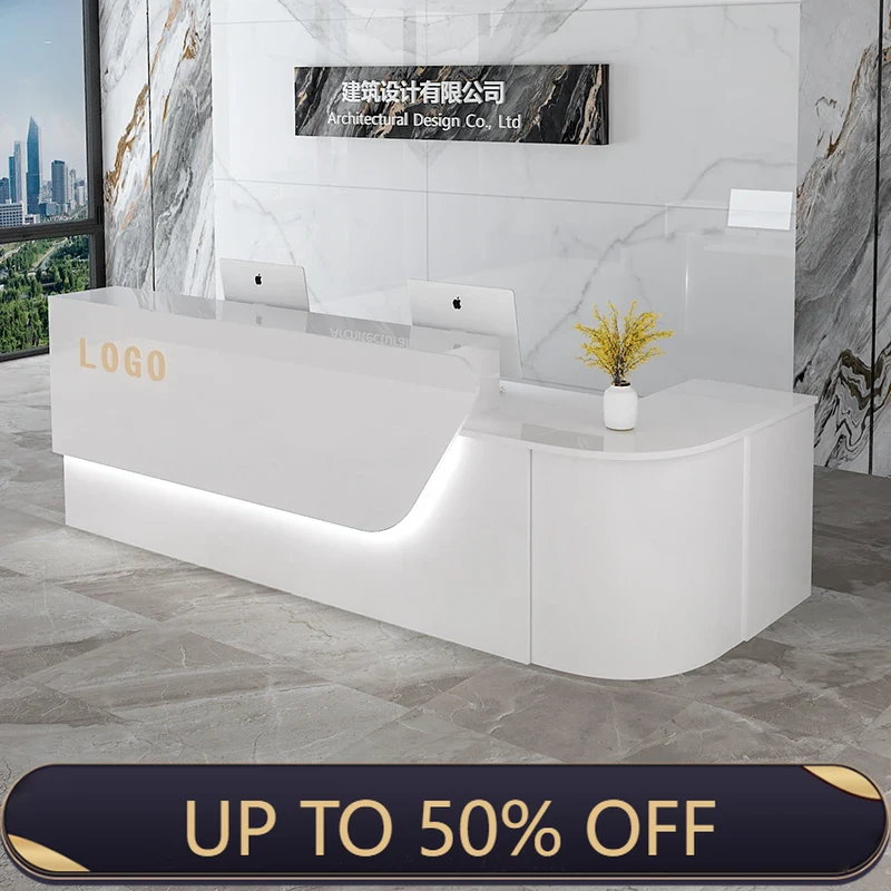 Office Furniture Bali - 高級収納付き受付デスク シニア向けカスタムビューティーデコレーション 受付カウンタースタイル アメリカ風受付カウンター オフィス家具