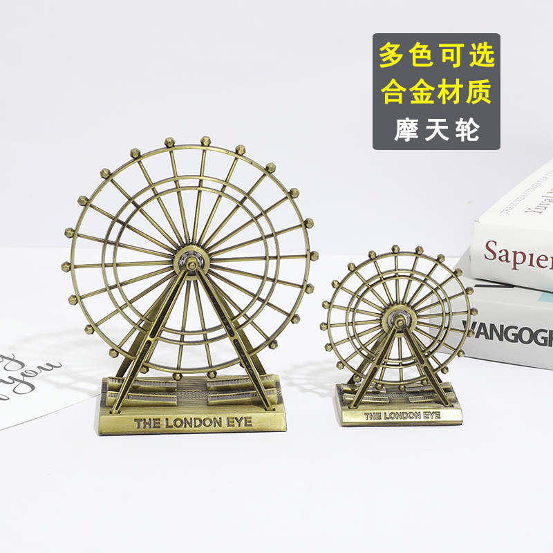 Office Furniture London - レトロ合金製ロンドン・アイ観覧車フィギュア テーブルトップオーナメント ヴィンテージホームデコレーション デスクトップクラフト リビングルーム、寝室、オフィス用