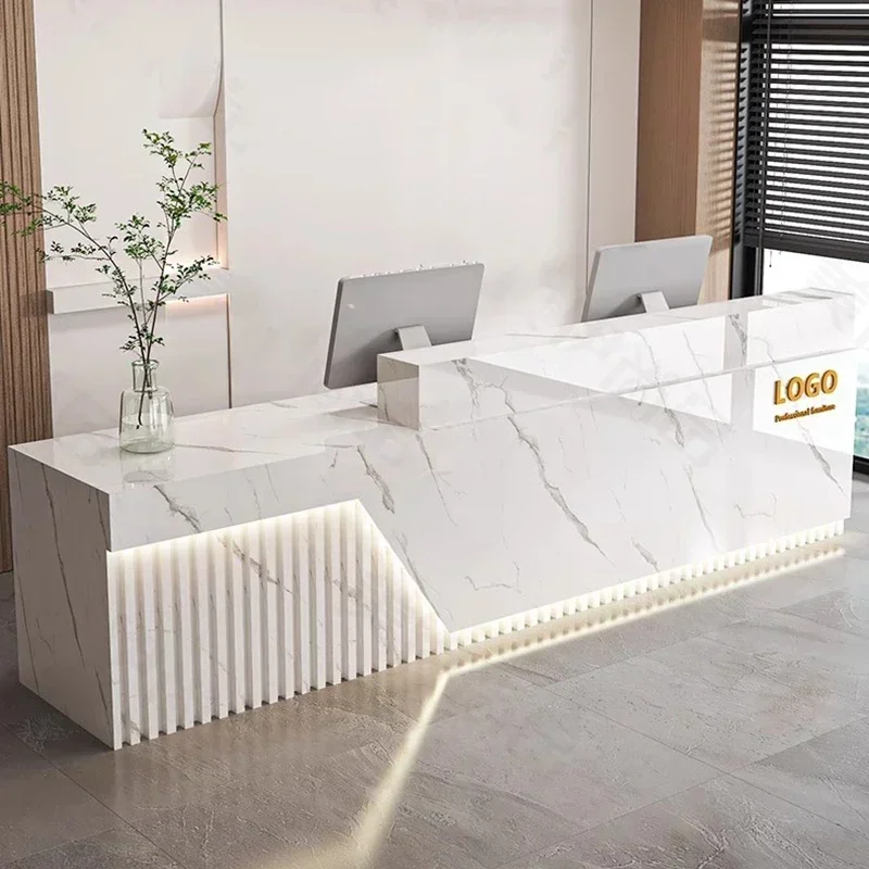 Office Furniture Bali - カスタマイズされた高級受付デスク ユニークな北欧風サロン受付デスク 美容サロン受付デスク 商業用家具