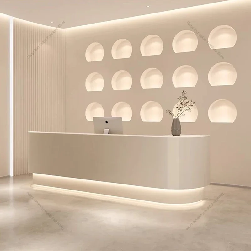 Office Furniture Center - クリームスタイル北欧受付デスクオリジナリティモダンデザインビューティーサロン受付カウンターカスタマーセンター家具접수카운터FYRD