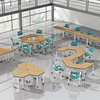 Office Furniture Set - アメリカンモダン教室デスクと椅子セット学校家具学生デスクと椅子オフィス高さ調節可能な折りたたみテーブル