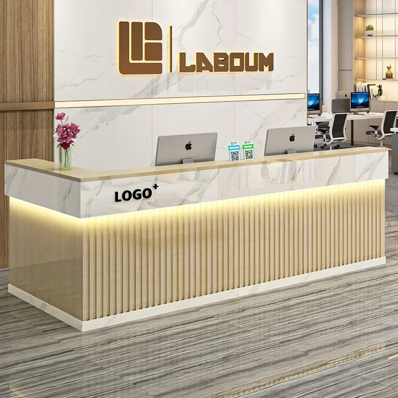 Office Furniture Bali - c13-美的モダンな受付デスク、豪華でトレンディな受付デスク、収納ディスプレイ付きヴィンテージサロンバーカウンター、業務用家具