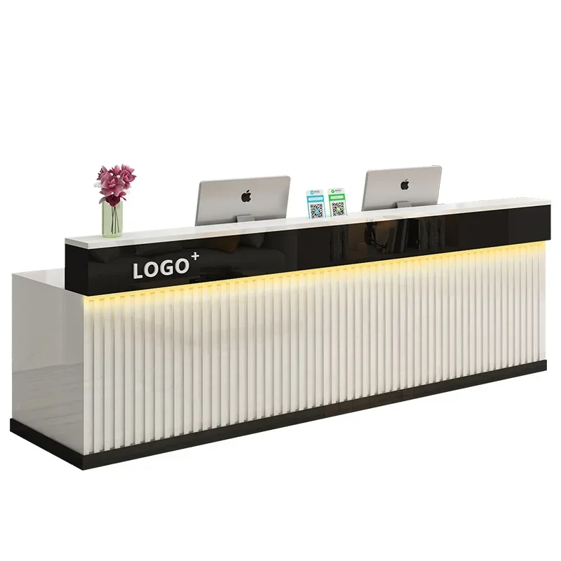 Office Furniture Bali - デザイン性の高い受付カウンター、美しくシンプルでトレンディな高級受付カウンター、ディスプレイモストラドールレセプシオン、商業用家具