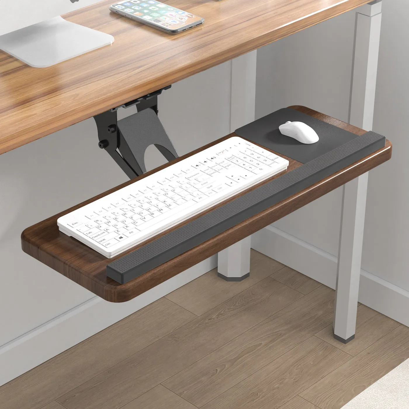 デスク下キーボードトレイ、調節可能なスイベルスライドアウト引 - Keyboard Drawer Under のレビューと価格