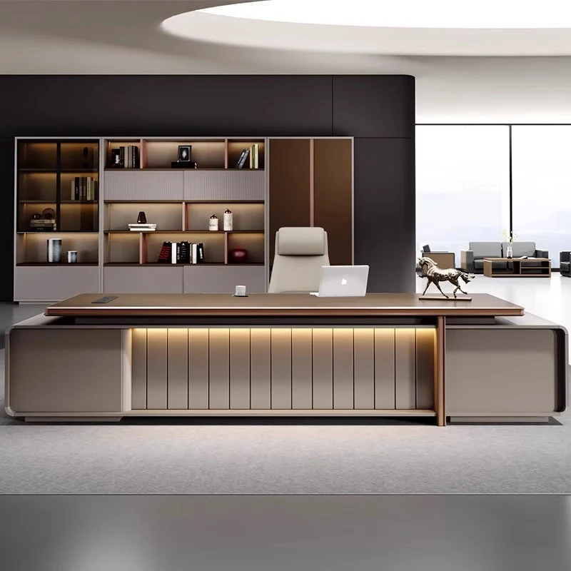 デスクトップスタンディングL字型高級オフィスデスクエグゼクテ - Office Furniture Rental のレビューと価格