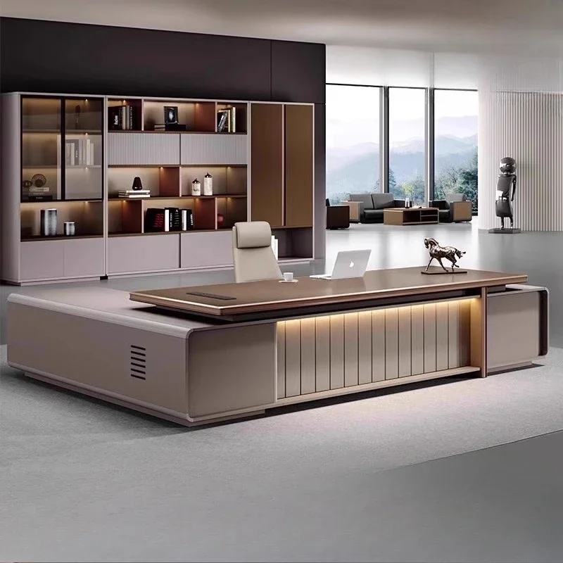 デスクトップスタンディングL字型高級オフィスデスクエグゼクテ - Office Furniture Rental のレビューと価格