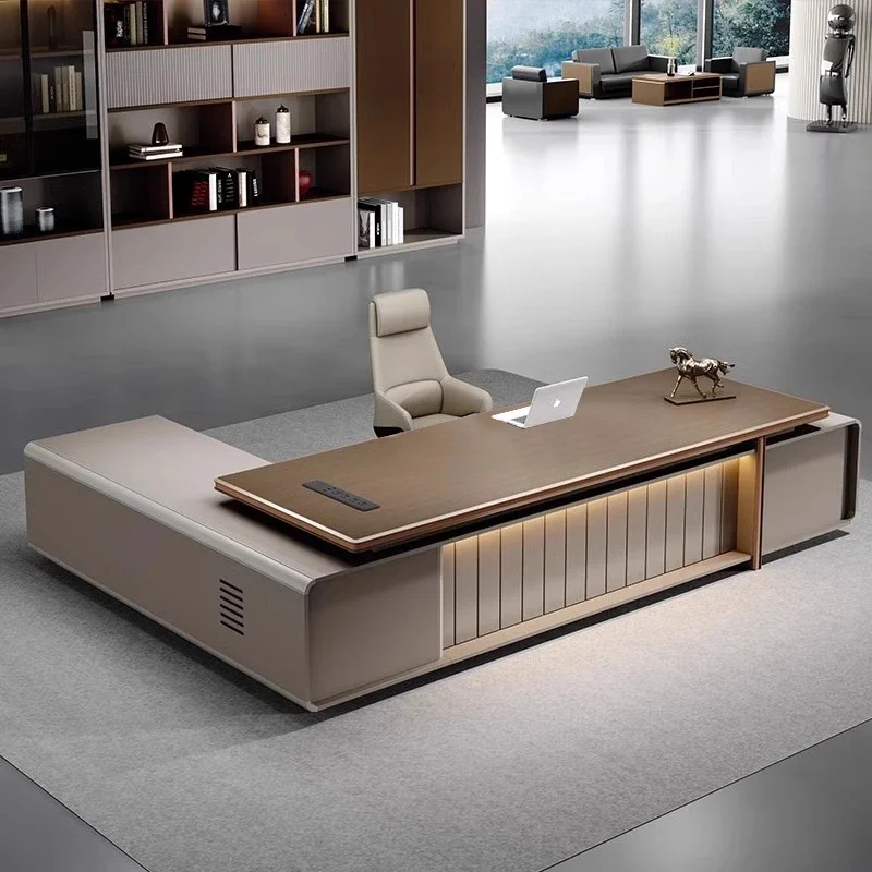 デスクトップスタンディングL字型高級オフィスデスクエグゼクテ - Office Furniture Rental のレビューと価格