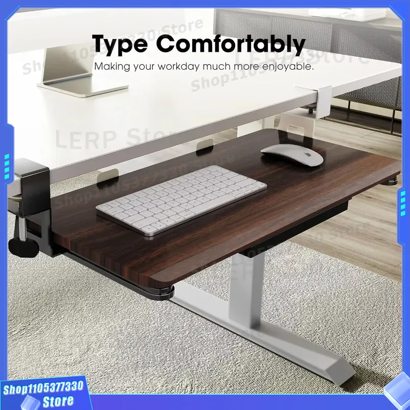 C型クリップ式スライドキーボードマウストレイ、デスク下マウン - Keyboard Drawer Under のレビューと価格