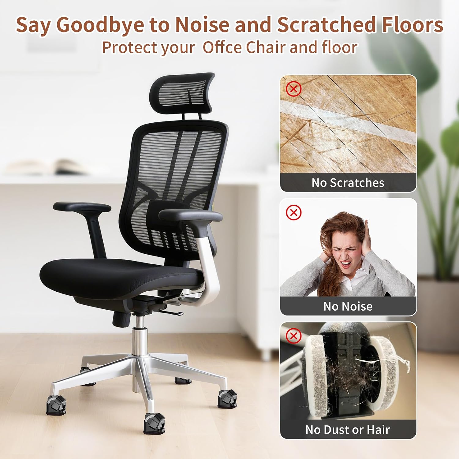 5個入り 椅子脚プロテクター オフィスチェアホイールカップ  - Office Furniture Warehouse のレビューと価格