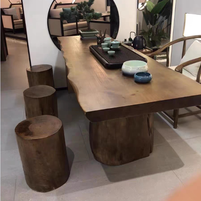 無垢材の大きな板テーブル、丸太ティーテーブル、シンプルなデス - Office Furniture Set のレビューと価格