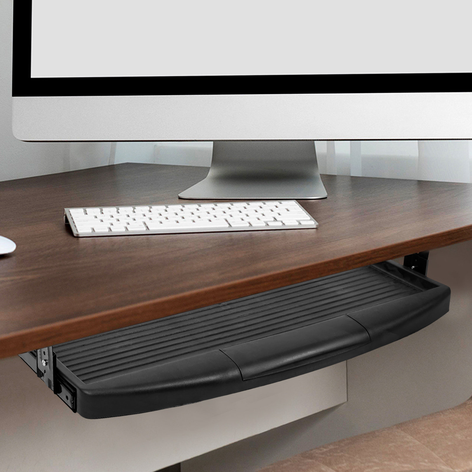 多目的キーボード収納トレイ テーブル下引き出し式スライドアウ - Keyboard Drawer Under のレビューと価格