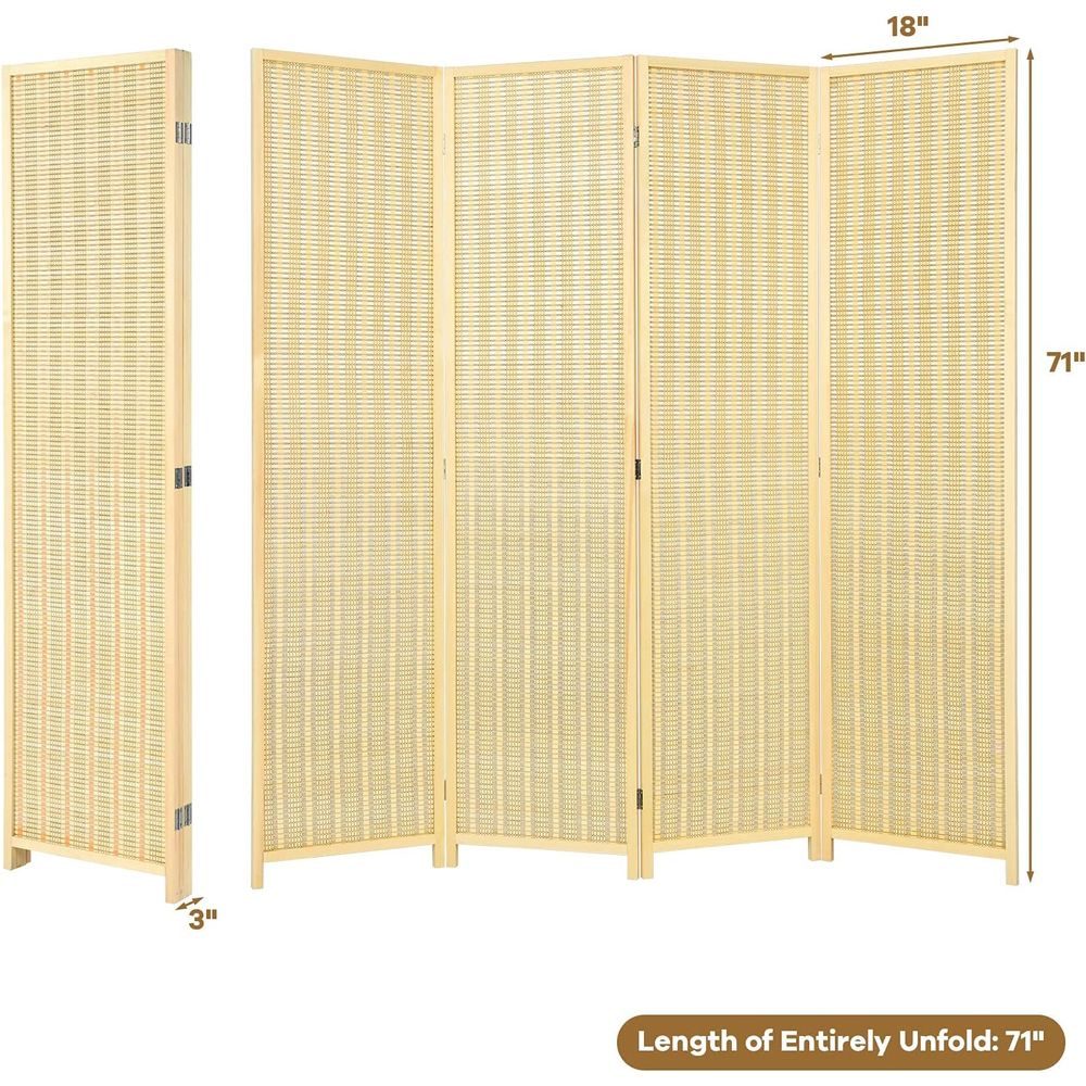 竹製ルームディバイダー、高さ6フィートの自立式折りたたみ式プ - Room Divider Bamboo のレビューと価格