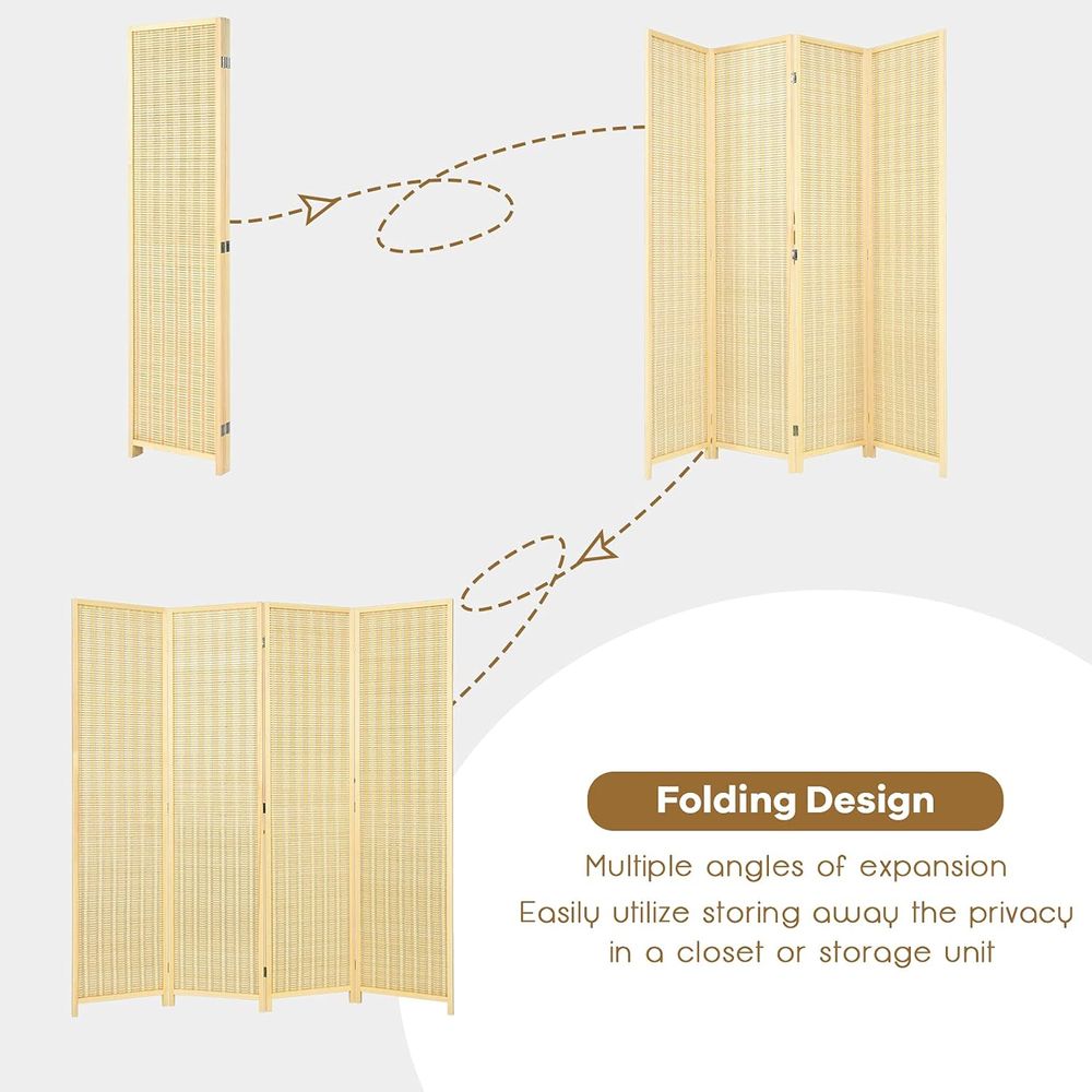 竹製ルームディバイダー、高さ6フィートの自立式折りたたみ式プ - Room Divider Bamboo のレビューと価格