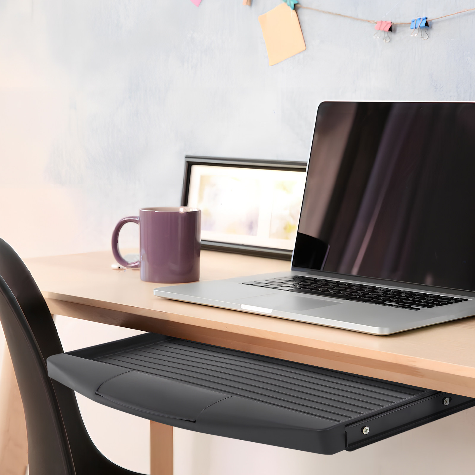 PPアルミ合金製キーボードトレイ、クリエイティブな収納、デス - Keyboard Drawer Under のレビューと価格